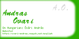 andras ovari business card